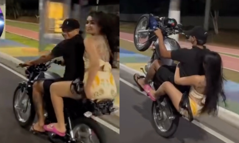 Adolescentes infringem a lei e arriscam vidas ao realizar ‘grau de moto’ nas ruas de Manaus; assista ao vídeo