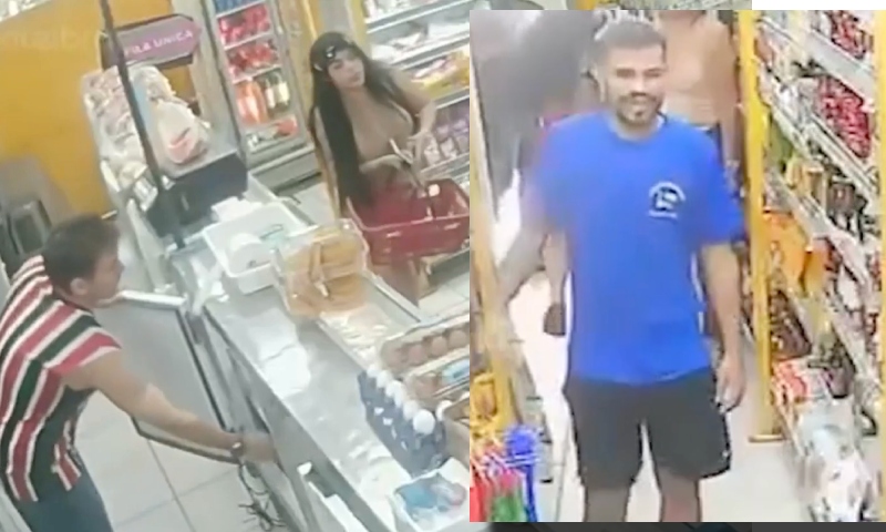 Esposa é agredida por ‘Valentão’ em supermercado enquanto homens apenas observam; assista ao vídeo