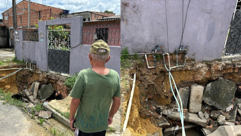 Residentes do Tarumã denunciam obra da Águas de Manaus sem conclusão: ‘Arruínam as vias e abandonam’; confira